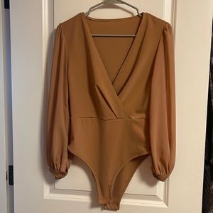 flowy brown bodysuit